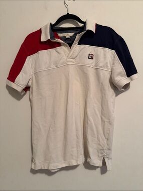 Vintage Tommy Hilfiger White Polo with Red & Navy